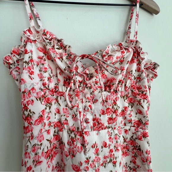 Hello Molly Get Right To It Dress Coral Floral Dainty Mini XS Babydoll Coquette - Picture 7 of 16